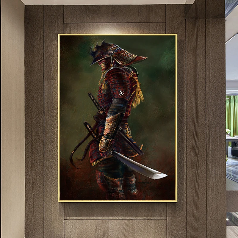 Japanese Last Dark Oni Samurai Warror Wall Picture Bushido Art Canvas Painting For Living Room Home Decor Room Poster E Print