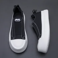 Men's shoes 2025 spring new breathable casual shoes men soft sole comfortable loafers men's black canvas shoes 2