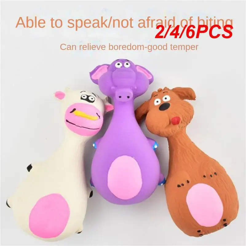 

2/4/6 шт., резиновые игрушки для животных