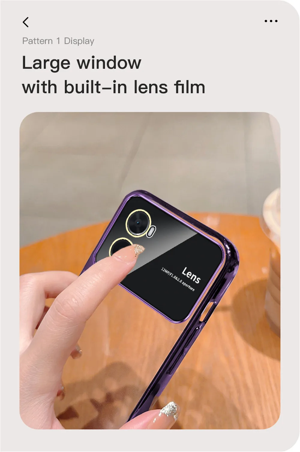 Plating Clear Large Window Phone Case For Oppo A74 A54 A53 A55 A57 A77 A94 A31 A8 A9 A5 A15 A16 A16K A17 Lens Protection_voghion.com