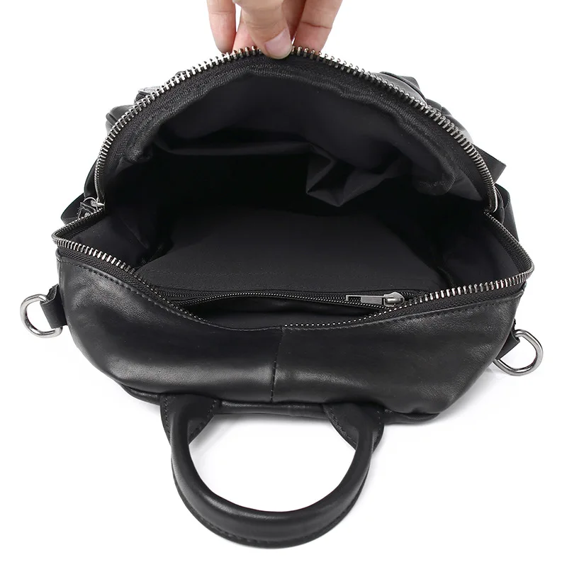 High quality Genuine Cow Leather Women's Backpacks bag Patchwork Leather Backpacks for Girls Shoulder bags Mochilas feminina 6