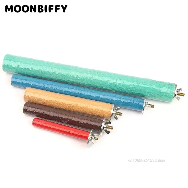 

Bird Perch Stand Wooden Rough Birds Paw Grinding Perch Standing Parrot Toy Pet Supplies Random Color Jaulas Para Pájaros