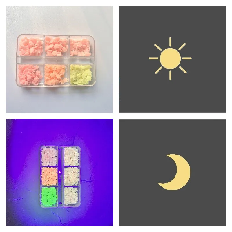 

1Box 3D Luminous Nail Charms Accessories Summer Lov Star Nail Art Decoration Part Acrylic Camellia Flower Manicure Tool Accessor