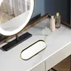 Gold Glass Mirror Decorative Storage Tray For Makeup Dessert Plate Jewelry Necklace Bracelet Table Perfume Wedding Brides 3