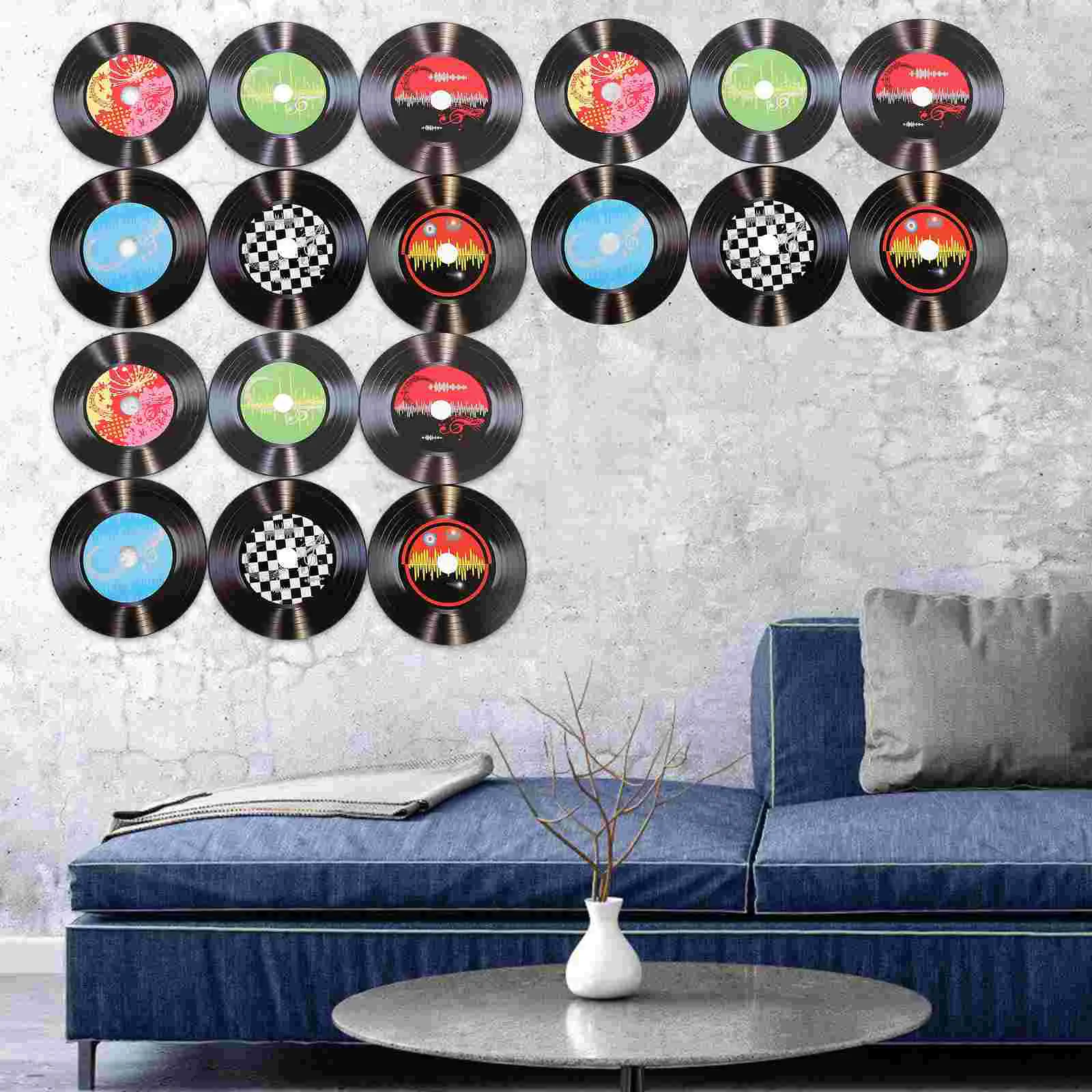 Paper Retro Wall Signs Record Wall Decor For Bar Random Style Bar Coffee Shop Interior CD Old Record Decor
