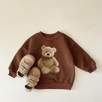Baby Clothes Little Bear Print Casual Sweater Autumn Winter Thick Girls  Shirt Boys Pullover Tops Soft Comfortable 2