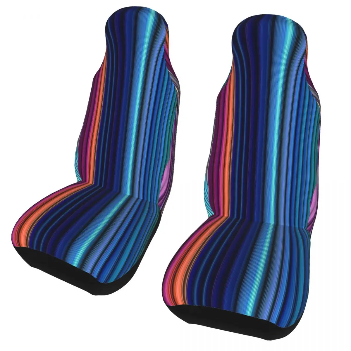 

Neon Blues Pink Silk Fine Stripes Universal Car Seat Cover Waterproof Women Car Seat Mat Fabric Hunting