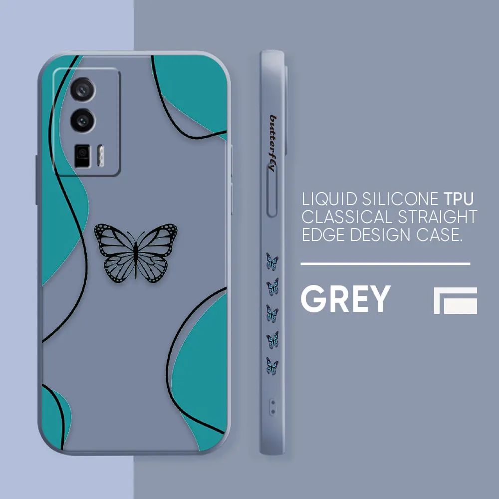thumbnail image 1 of Case For Redmi K60E K50 K40S K40 K30 K20 10C 9 8A 8 10 Pro 4G 5G Colour Simple Liquid silicone Case Beautiful Butterfly, 1 of 5