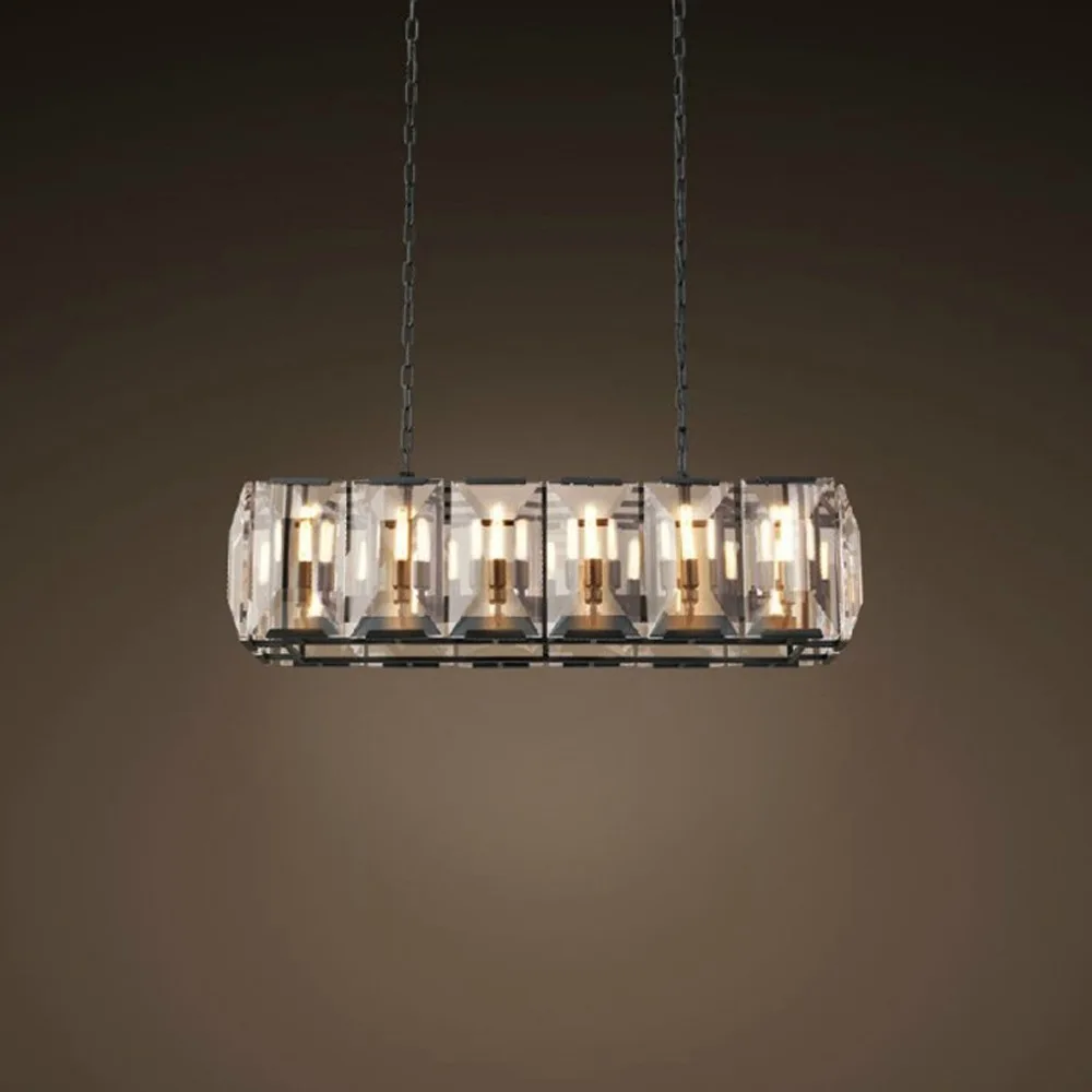 

crystal light globe chandelier spider crystal round pendant lamp iron cord holder iron cage luminaria de mesa kitchen light