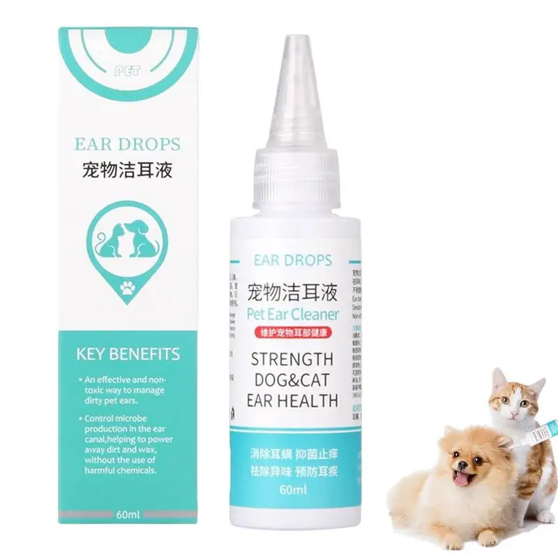 Cat Dog Ear Cleaner Pet Ear Drops For Infectio N Control Yeast Mit E Removes Ear Mit E Ear Wax Removal Relieve Itchin G