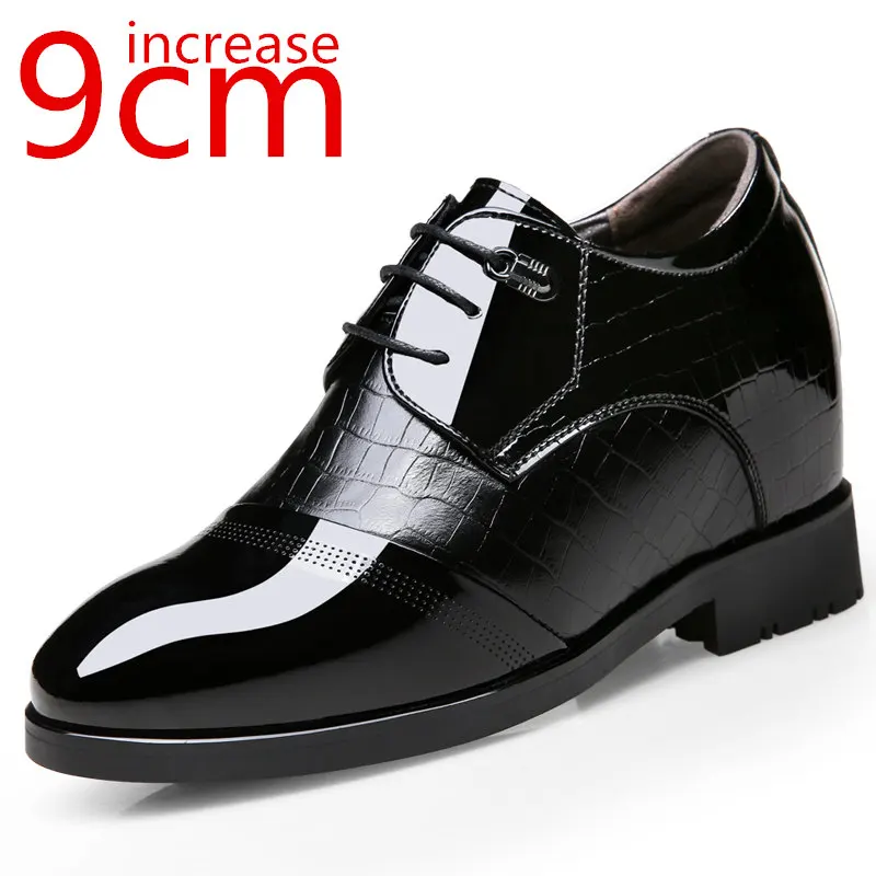 

Height Increasing Cowhide Derby Shoe Men Business Men Formal Leather Shoes Increase 8cm Wedding Banquet Invisible Elevator Shoes