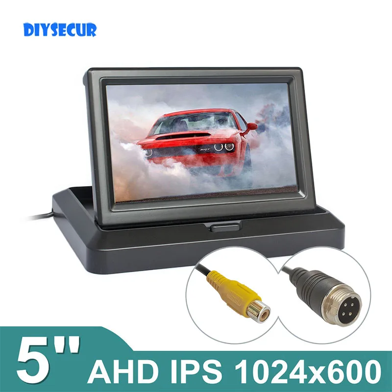

DIYSECUR 5-дюймовый AHD IPS 1024x600 складной фотографический монитор для AHD-камеры CVBS автомобильная камера