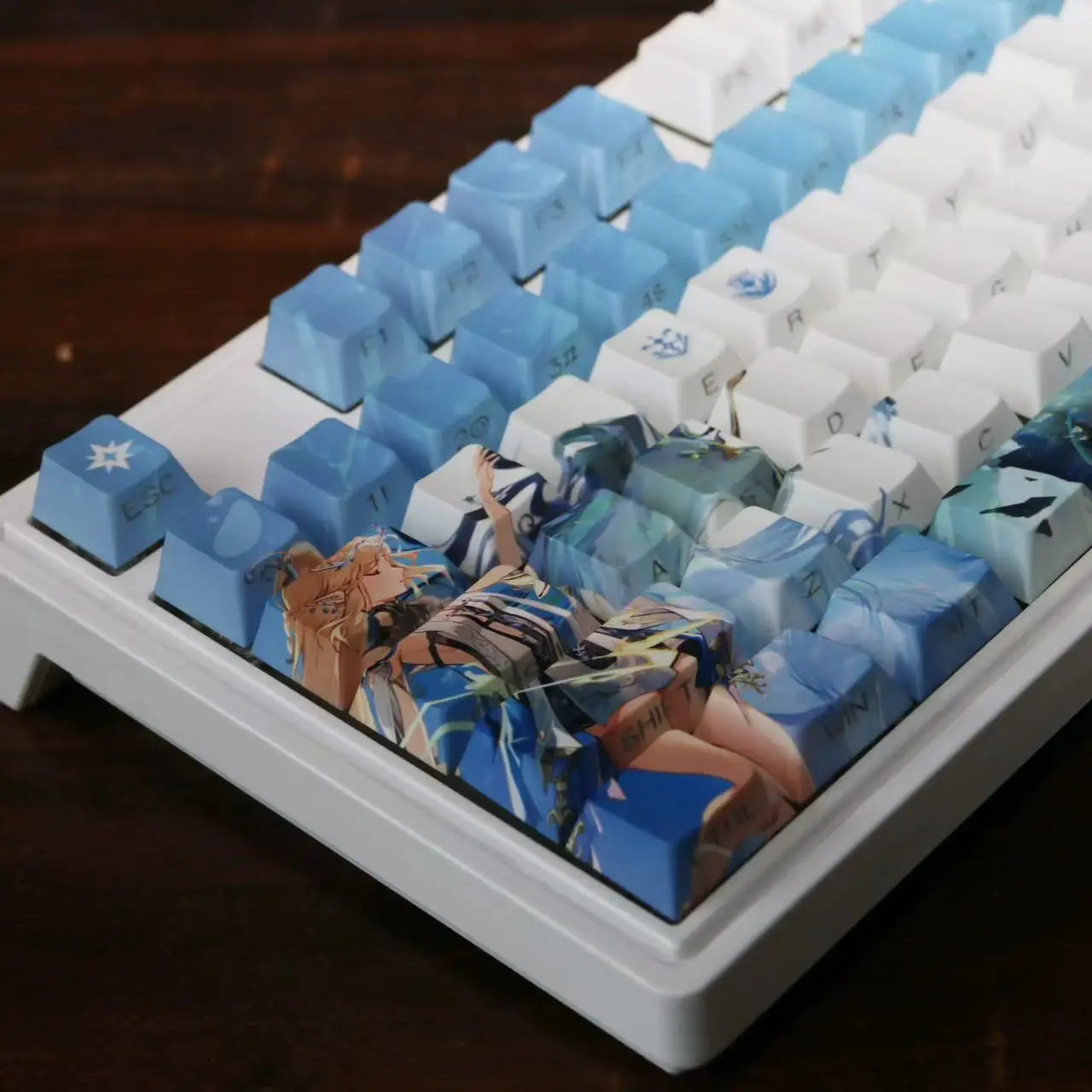 Cartethyia Keycap Anime Keycap Wuthering Waves PBT DYE Sublimation Cherry Keycaps Cartoon Gaming Cartethyia Key Cap for 104 108