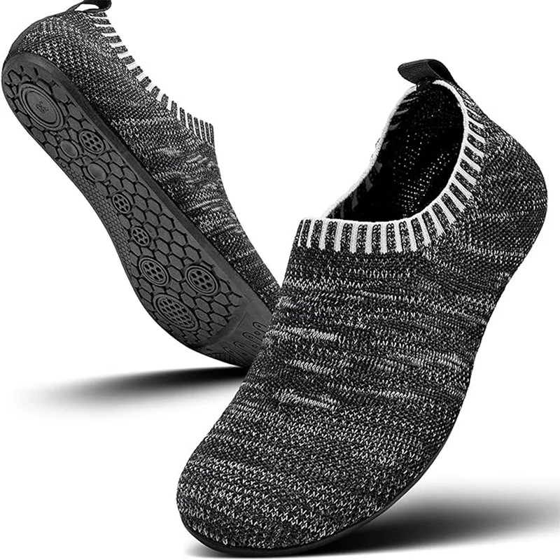 Men Home Slippers Women Indoor Fully Closed Slippers Non-slip Rubber Sole Mesh Sock Family Slides Large Size 39-47