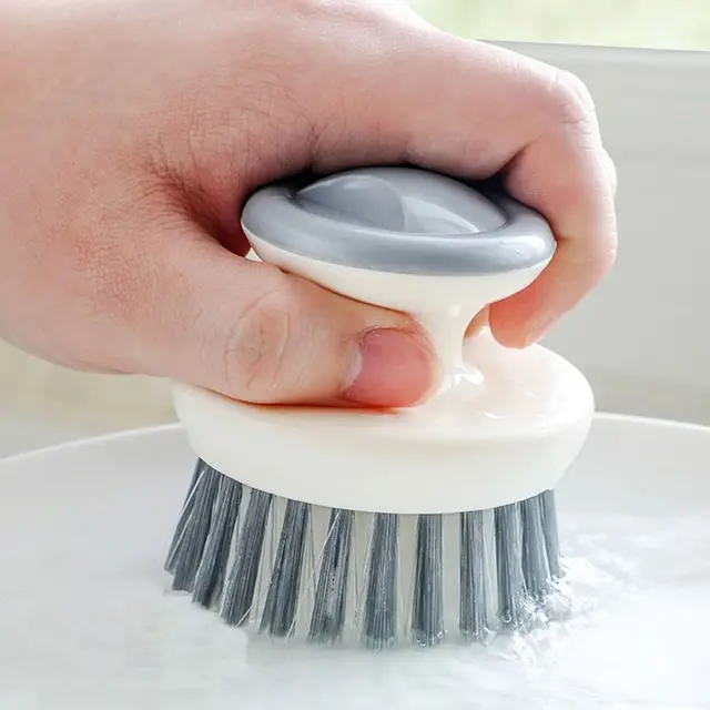 Brosse à vaisselle polyvalente avec poignée, brosses de cuisine pour nettoyer l'épurateur de vaisselle avec poils rigides pour évier, casseroles et poêles 2
