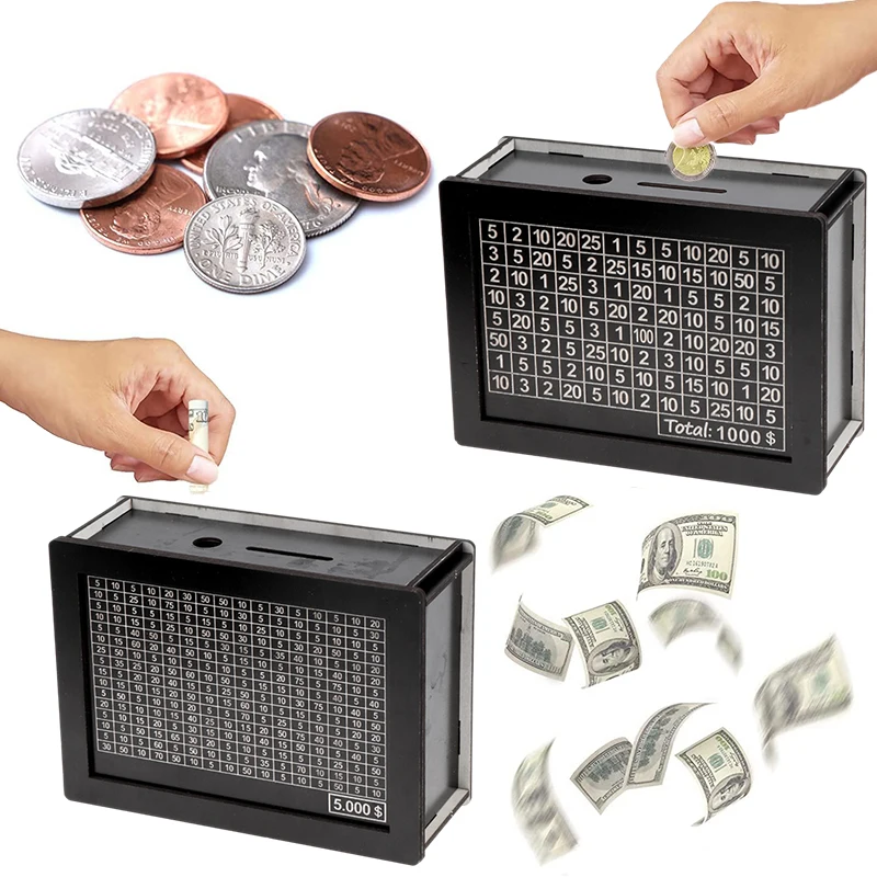 USD Reusable Piggy bank With Money Goal Counter DIY Saving Money Box Helps Saving Habit