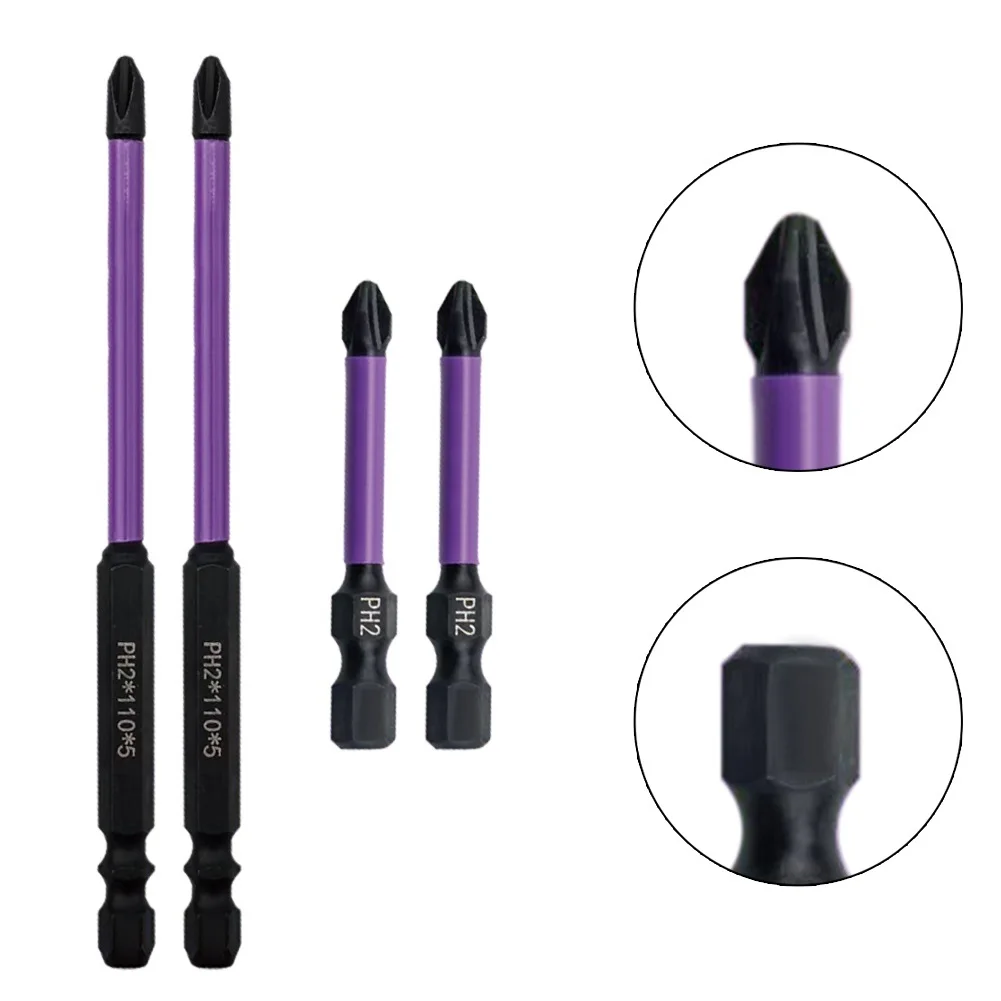 

Насадка для отвертки PH2, 50 мм/110 мм: 1/4 дюйма, шестигранный хвостовик, легированная сталь для электрических отверток, ударных дрелей