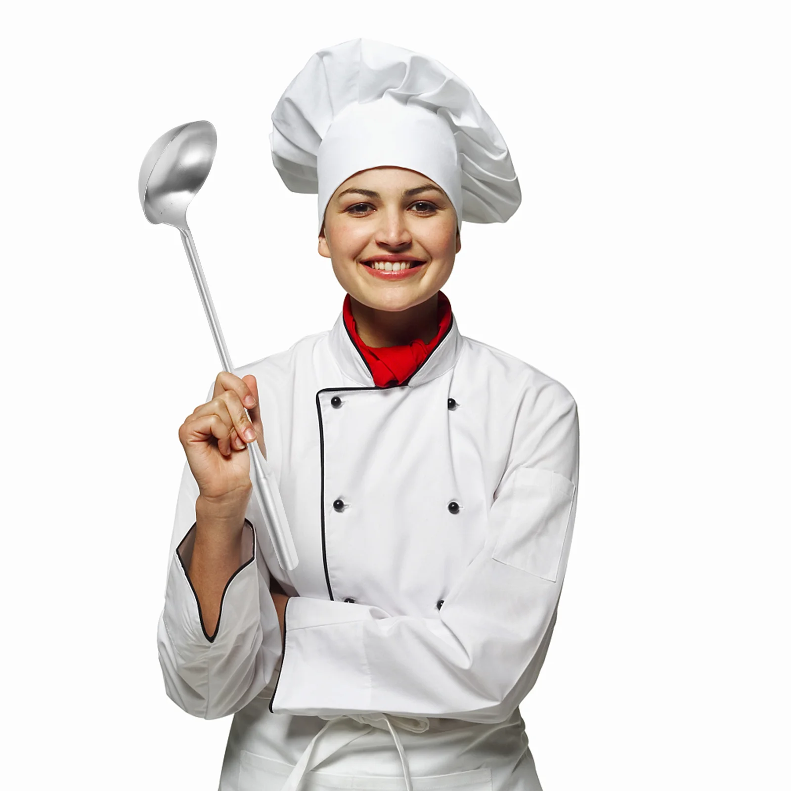 Water Scoop Handle Soup Ladle Chef Spoon Stainless Steel Utensils Serving Trowel Kitchen