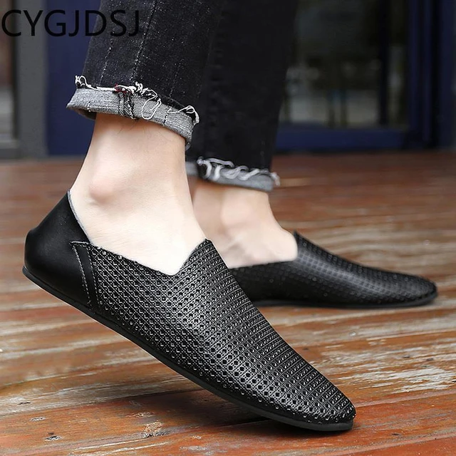 Zapatos sin cordones de cuero para hombre, mocasines informales de  diseñador de lujo, para oficina, 2024 - AliExpress