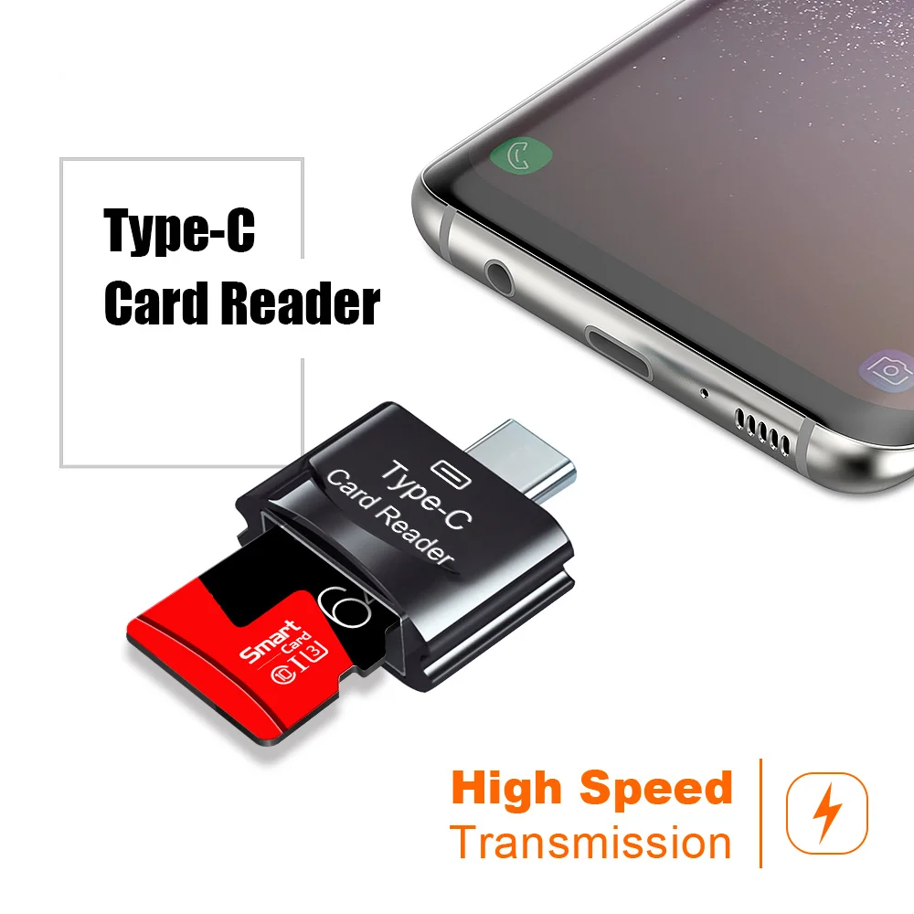 OTG USB 3.1 Type C To Micro-SD TF Adapter High Speed Card Reader Mini Type-C Smart Memory Card Reader For Xiaomi Samsung Macbook