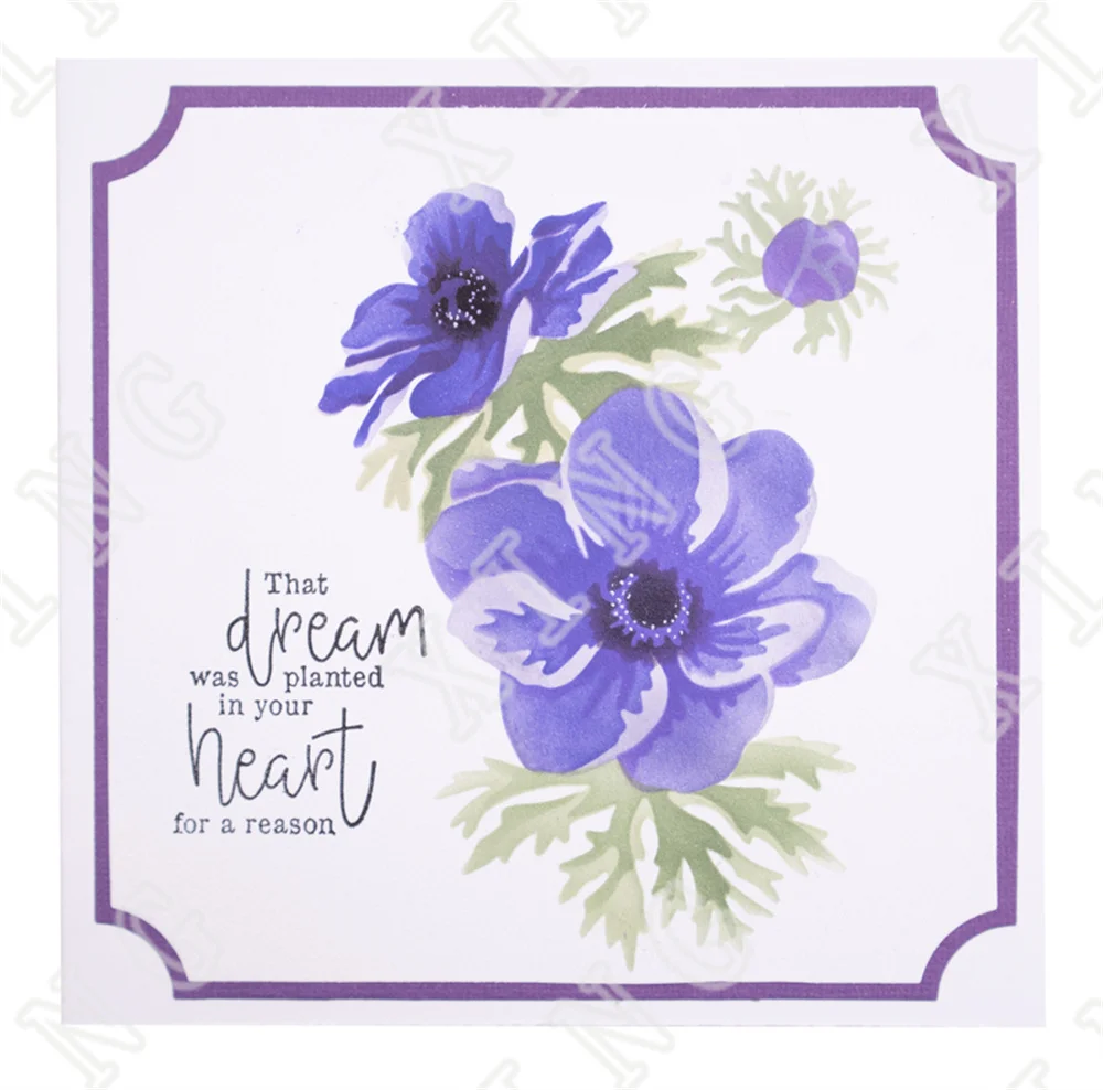 2022 Floral Patterns Anemone Dahlia Magnolia Layering Stencils Diy Painting Paper Scrapbooking Coloring Kids Fun Drawing Molds