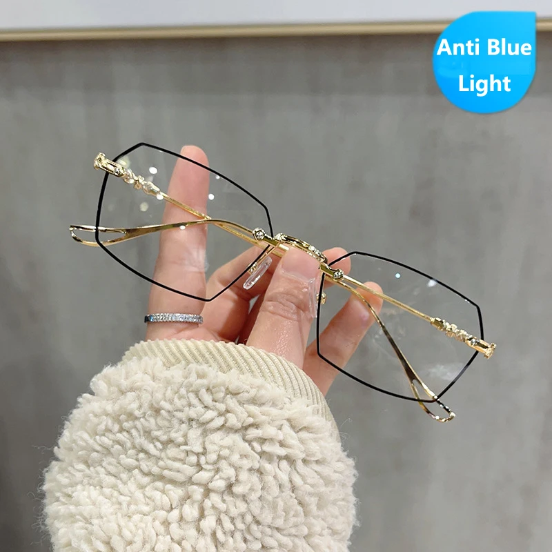 

Очки в тонкой оправе с металлической оправой, многогранные, антибликовые, ультралегкие модные очки, плоские зеркальные очки унисекс для женщин и мужчин