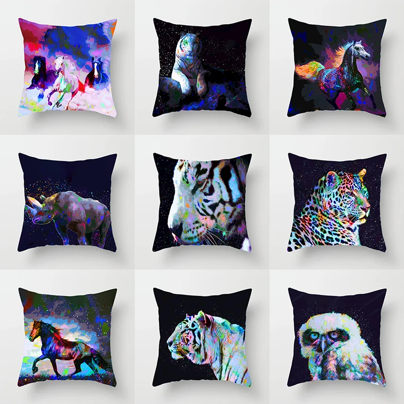 

animals Cushions Pillowcase Cushion Cover Throw pillow cover Sofa Living Room cojines decorativos para sofá almofadas クッション・カバー