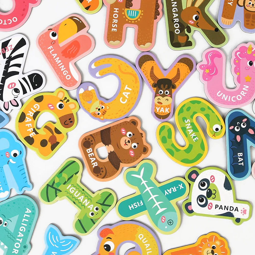 Magnetic Letters for Kid Magnets Fridge Animals Alphabet Toys Children Magnetic Refrigerator Uppercase ABC Numbers magnetic assembly toy,magnetic alphabet toys
