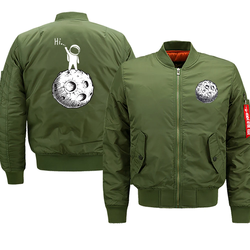 thumbnail image 1 of Ropa con estampado de astronauta de dibujos animados en la luna, chaqueta de estilo hip hop con personalidad, traje de vuelo con bolsillo de otoño, ropa de calle holgada y moderna para hombre, 1 of 5