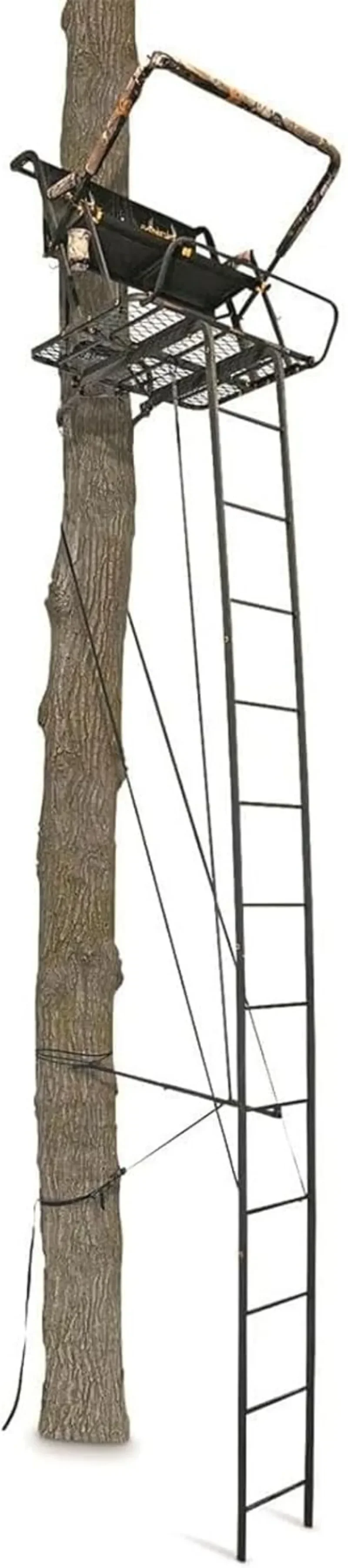 Muddy Nexus XTL 20 Foot Tall Climbing Safety System 2 Person Seat Deer Hunting Ladder Tree Stand with Flip Up Shooting Rail 2