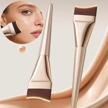 1/2Pcs Ultra-thin One-line Foundation Brush Crescent-shaped Brush Paint-free and Traceless Soft Bristle Professional Beauty Tool 1