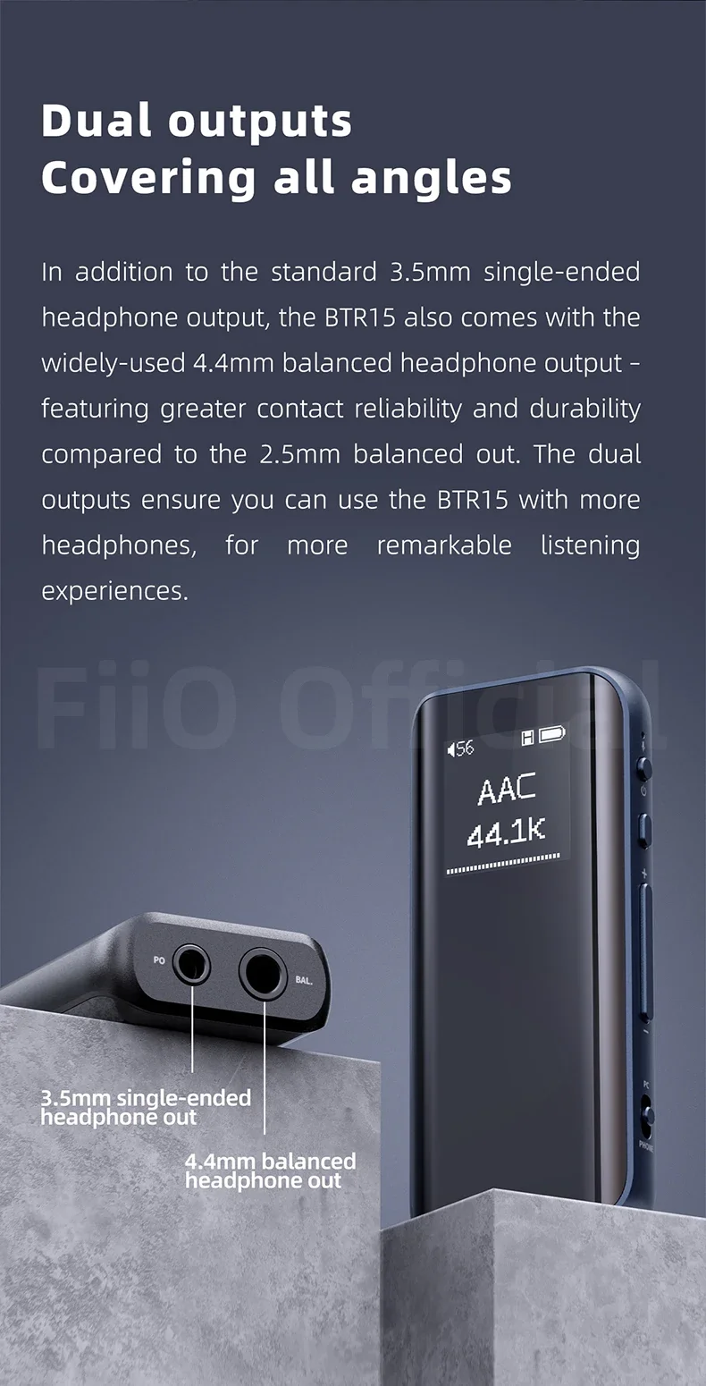 FIIO BTR15 ポータブルDAC 青色