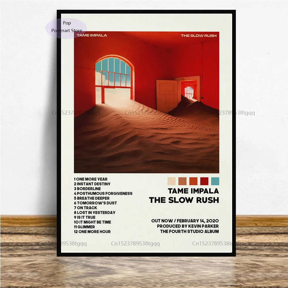 Музыкальный альбом GX455 Tame Impala The Slow Rush Rock Треклист плакат печать на холсте картина