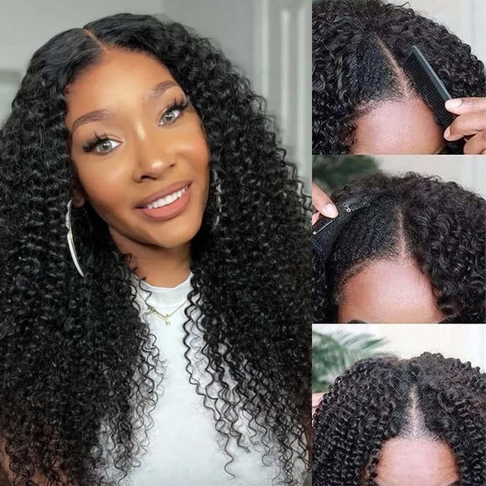 Synthetic Hair Wigs 30 Inch Deep Wave Curly V Part Synthetic Hair Wigs Daily Party Wigs Kinky Jerry Curly V Part Full Machine Made For Women