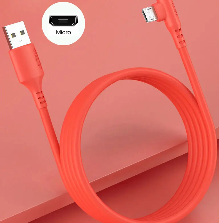 5A Liquid 90 Degree Micro USB Type C Cable Fast Charging USB Charger Cable for Samsung Xiaomi Quick Charge Silicone Wire hdmi to phone Cables