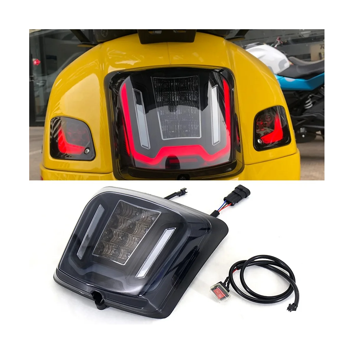 

Motorcycle LED Tail Light Taillight Rear Lamp Housing for Vespa GTS300 HPE GTS 300 Supertech GTV300 GTV 300 Sei Giorni