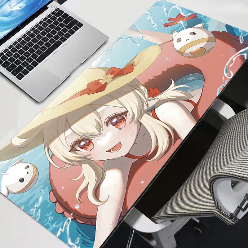 

Anime Girl Klee Large Kawaii Gaming Mouse Pad Non Slip Mousepad Pink Cute Genshin Impact XL Desk Mat Laptop Desk Accessories Mat