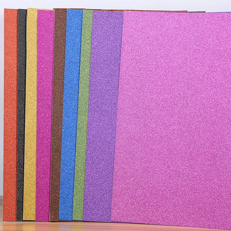 A4 Manual Gift Thick Decorating Self Adhesive Crafts Kindergarten Glitter Sheets Embossed Paper Diy Powder 10pcs/set,glitter embossed paper