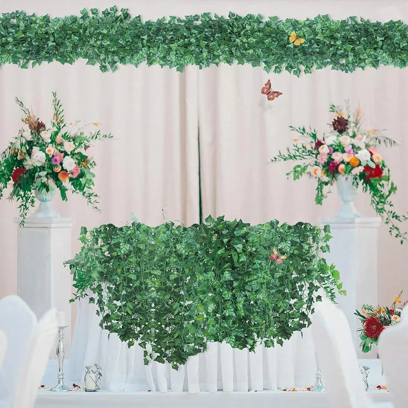 12pcs Fake Vines Fake Ivy Leaves Artificial Ivy, 78 Inch Ivy Garland  Greenery Vines for Bedroom