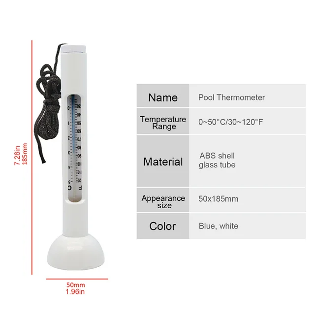 Kültéri Úszó Medence Hőmérő Hordozható Úszómedence Fürdőfürdő -Gyógyfürdőkben És Haltavakhoz - Image 2