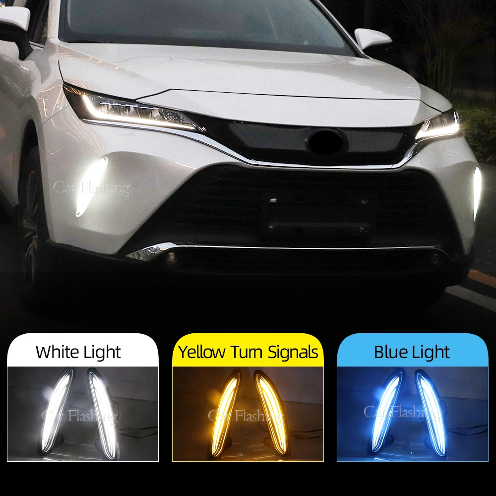 1 Pair Car DRL Lamp LED Daytime Running Light For Toyota Harrier Venza