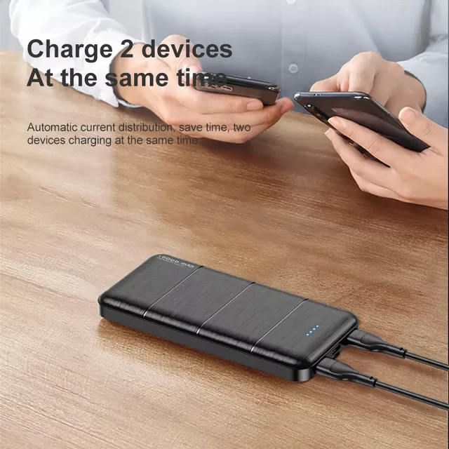 NEW2022 KUULAA 2Pcs Power Bank 10000mAh Portable Charging PowerBank 10000 mAh USB PoverBank External Battery Charger For Xiaomi 4