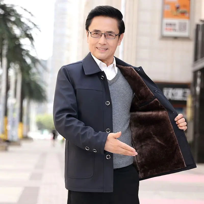 2023 Winter Autumn Long Style Men Warm Jacket Coat Casual Thicken Parka Male Men's Winter Jackets Warm Coat Male Size F02