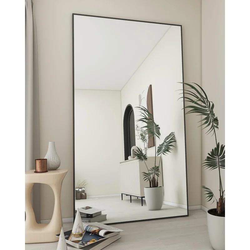 

Koonmi Large Mirror Full Length 34"x76", Floor Body Mirror with Stand, Metal Frame Wall-Mounted Vanity Mirror, Hanging Leaning o