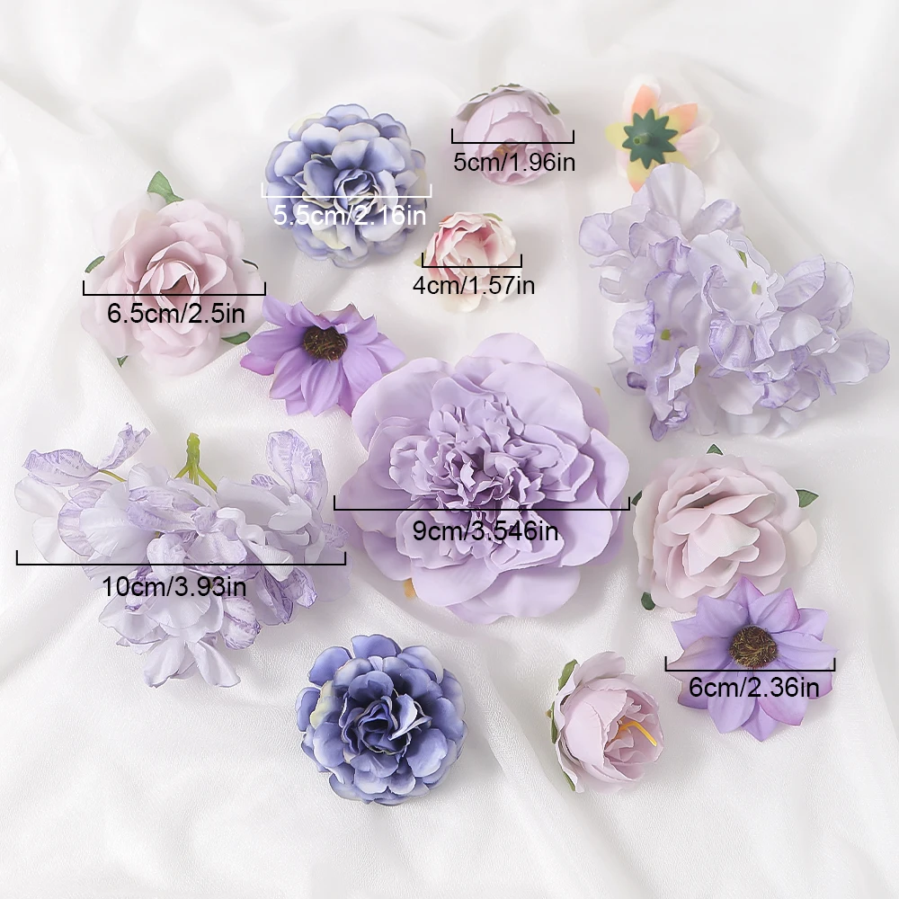 13 Stück künstliche Blumenköpfe, Rosen, künstliche Blumen für Heimdekoration, Garten, Hochzeit, Party, Dekoration, Basteln, Geschenke, Girlanden, Zubehör – Detail 10