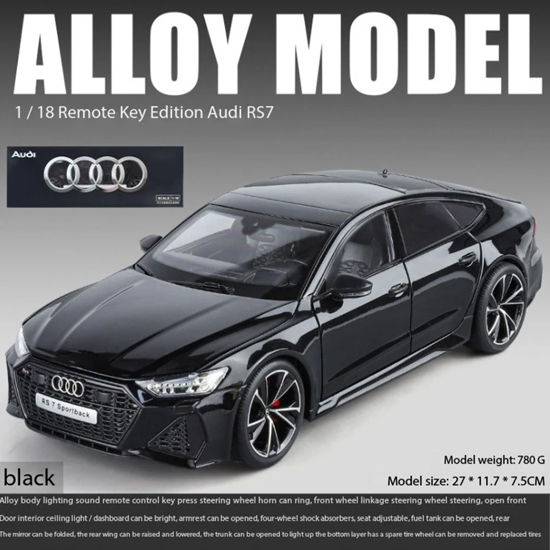 Diecast 1:18 AUDI RS7 Sportback Key Version Alloy Simulation