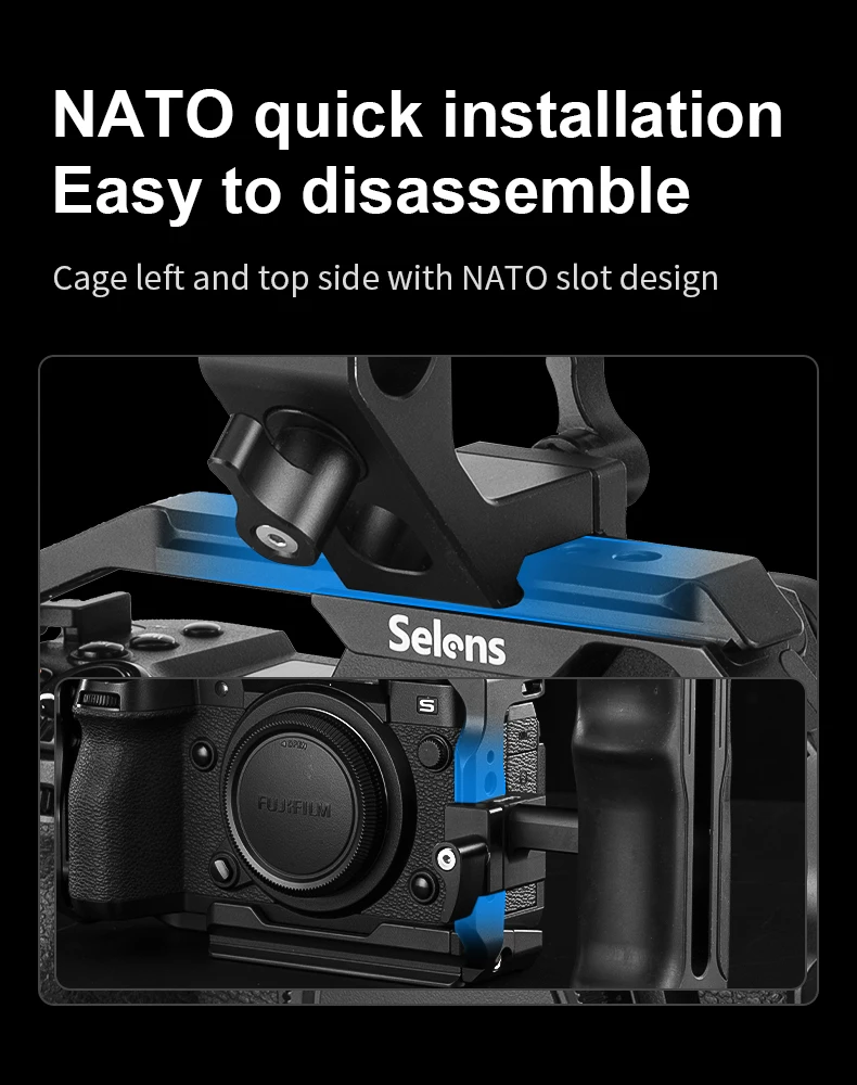 Protective Case Camera Cage Expansion Kit with Multiple Expansion Holes for Fuji