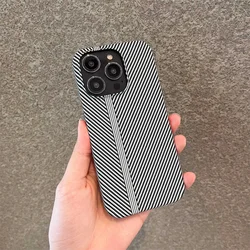 Sleek Carbon Fiber Pattern Shockproof Cooling Phone Case - iPhone 15 Pro (WH)