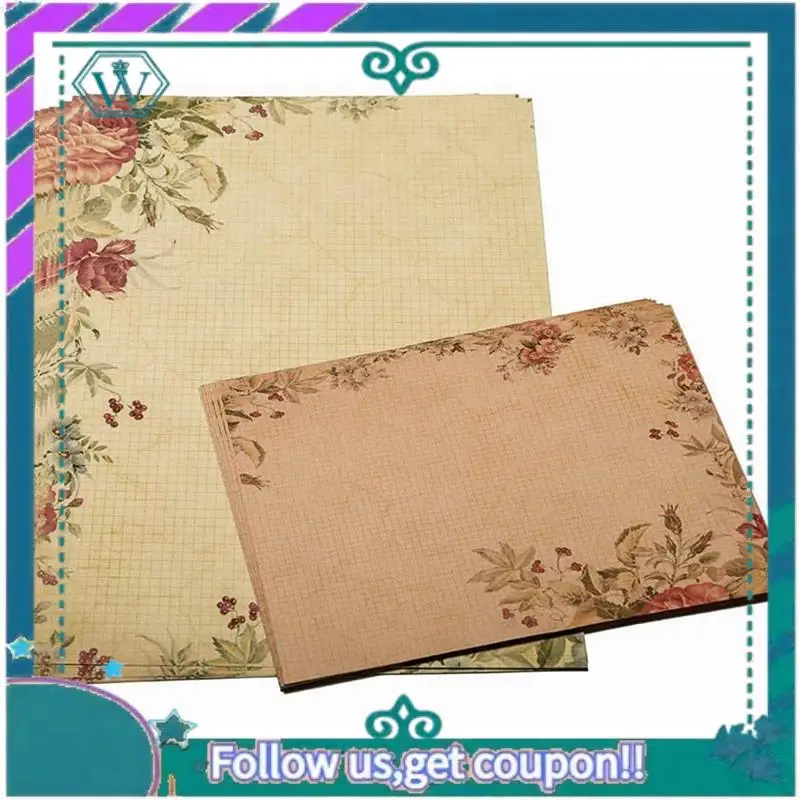 A75Q-60Pcs 빈티지 문구 꽃 필기 용지 일치하는 봉투 세트, 필기 편지, 다양한 색상