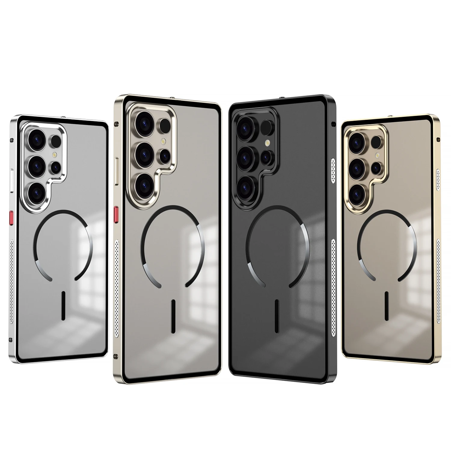 Slim Aluminum Alloy Magnetic Back Cover with Transparent Heat Dissipation Design